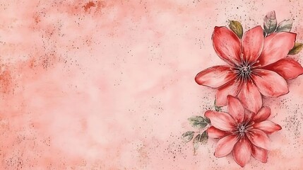 Poster - Muted Pink Backdrop with Faint Sparkle Effects and Floral Design