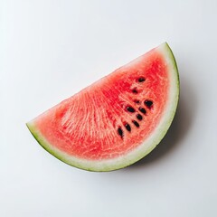 Aufkleber - Fresh watermelon slice with visible seeds on a white background, perfect for summer snacks or vibrant presentations