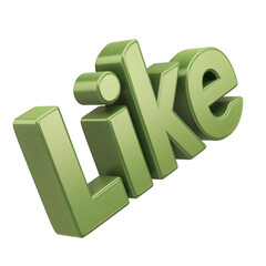 Poster - Green Like icon with matte finish isolated on transparency background, showcasing 3D design. This is perfect for social media themes, digital marketing, and online engagement concepts