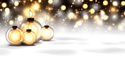 Poster - Soft Ivory Background with Faint Golden Highlights and Decorative Orbs