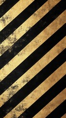 Poster - Bold diagonal black and gold pattern creates striking visual interest for modern design applications