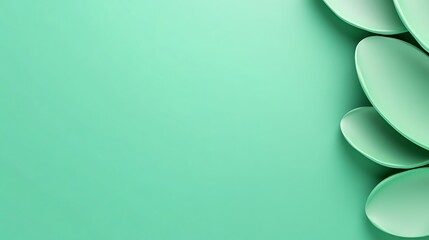 Poster - Soft Mint Green Background with Gentle Gradient and Shapes