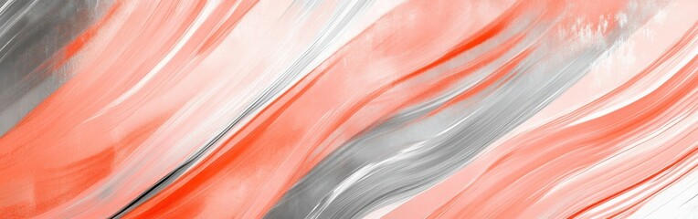 Leinwandbilder - Elegant translucent coral and gray strokes create a harmonious blend on a textured surface