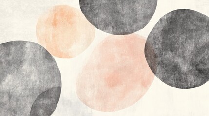 Poster - Elegant gray and muted circles arranged in flowing composition on a soft background for modern decor