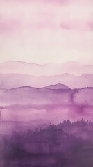Poster - Watercolor gradient background in soft purple shades creating a serene atmosphere in natural landscape