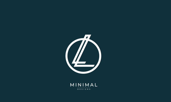 Alphabet letter icon logo LO or OL