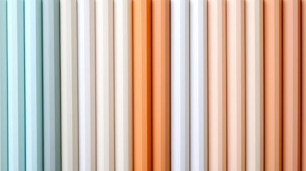 Aufkleber - Colorful paper rolls in pastel shades arranged vertically, creating vibrant backdrop