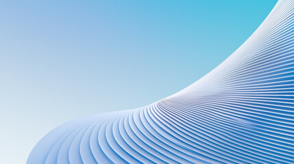 Leinwandbilder - Smooth blue gradient with curved lines creating modern abstract design