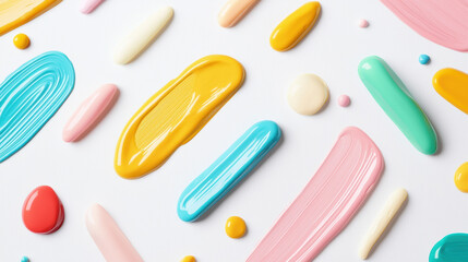 Aufkleber - Colorful paint strokes and blobs create vibrant artistic background