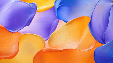 Aufkleber - Colorful abstract painting with vibrant orange, purple, and blue strokes. smooth texture creates dynamic visual experience