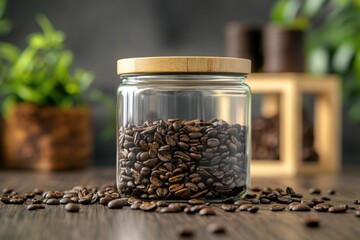 Canvas Print - Coffee beans in a jar