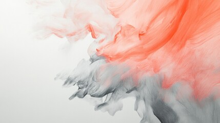Poster - Dynamic interplay of vibrant color and soft tones on a clean canvas surface