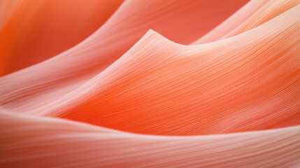 Aufkleber - Soft, flowing waves of coral fabric create serene and calming atmosphere. delicate texture and gentle hues evoke sense of tranquility and elegance