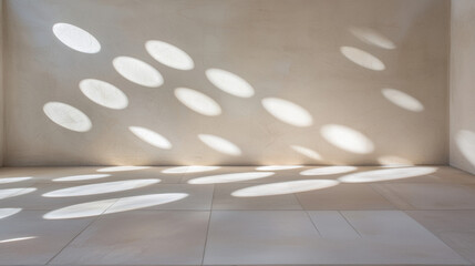 Aufkleber - serene interior space with soft light patterns on wall and floor