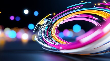 Poster - Abstract Colorful Glowing Spiral