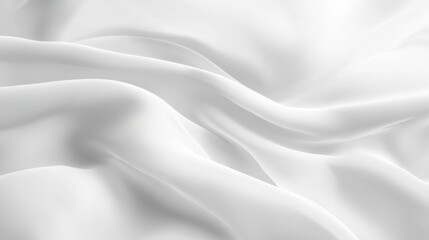 Leinwandbilder - Soft white fabric drapes elegantly, showcasing smooth, flowing textures. Ideal for backgrounds or textile designs