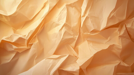 Leinwandbilder - Crumpled paper texture in warm beige tones, creating soft, organic feel. Ideal for backgrounds or artistic projects
