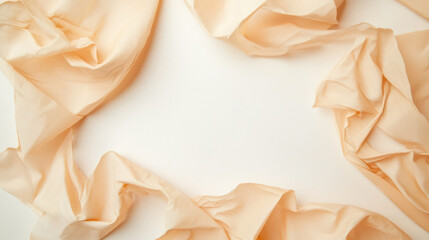 Leinwandbilder - Soft peach fabric drapes elegantly, creating delicate and inviting background. Perfect for showcasing products or artistic designs