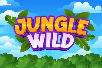 Poster - Jungle wild game 3d editable vector text effect