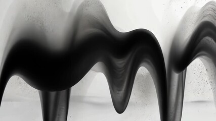 Poster - captivating black smoke waves create mesmerizing patterns in an artistic display of movement and flu
