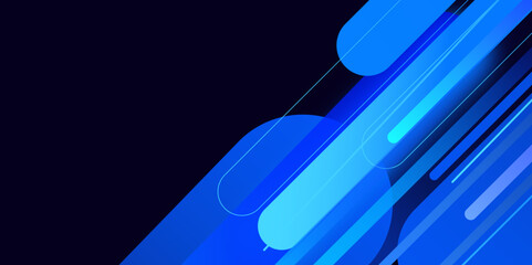 Poster - abstract blue futuristic with elegant shape background.