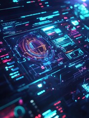 Leinwandbilder - Diagnostic medical data displayed on a futuristic screen showcasing real time analytics and visualizations for healthcare. Generative AI