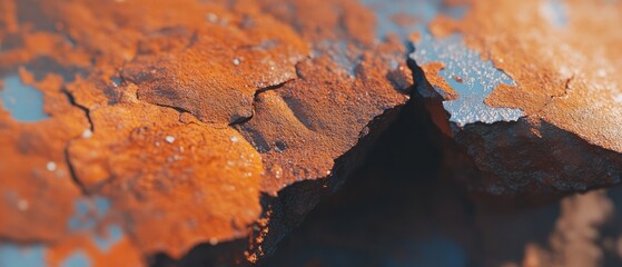 Poster - Rusty metal surface showing intricate textures and colors in natural light