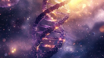 Poster - Cosmic DNA Glimmering Helix in the Nebula