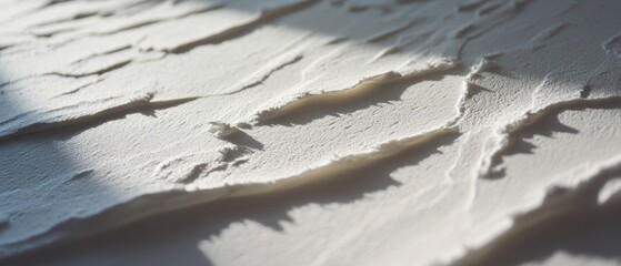 Poster - Texture of paper with intricate patterns and shadows created by soft light in a serene environment