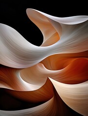 Poster - Flowing curves of light and shadow abstract art digital composition studio setting close-up view creative aesthetics