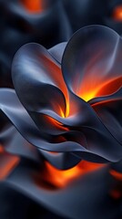 Poster - Dynamic exploding bursts of abstract geometric shapes glow in dark setting for modern art enthusiasts