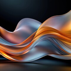 Poster - Dynamic flowing light trails of gold and copper abstract design digital art vibrant environment artistic viewpoint