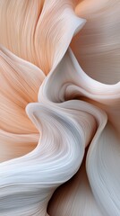 Poster - Flowing tones of beige and white abstract art digital design minimalist environment close-up view serene concept