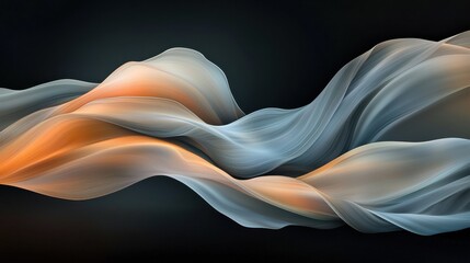Poster - Gentle flowing light beams in soft pastel tones abstract art digital calm environment aesthetic viewpoint
