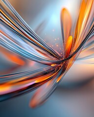 Poster - Exploding bursts of sharp glowing lines creating a dynamic abstract design digital art high-tech environment close-up view