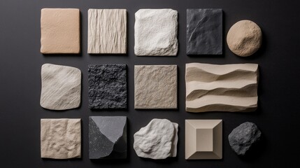 Poster - Experimental high-resolution textures showcase studio environment material samples creative design perspective