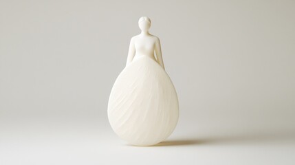 Wall Mural - Minimalist sculpture of a woman in a flowing gown.