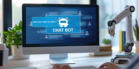 Poster - chatbot software application for brisk online business that automatically reply to customer question