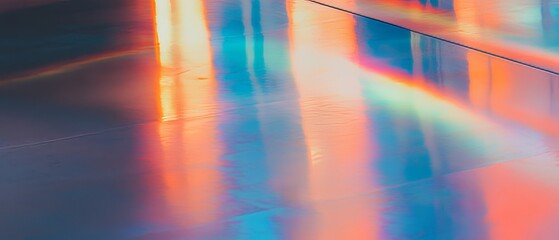 Poster - Reflections of vibrant colors on a polished surface in an indoor setting during daylight hours
