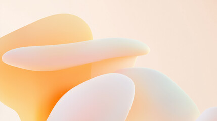 Poster - Soft, abstract shapes in pastel colors create serene and modern background
