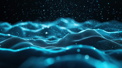 Aufkleber - mesmerizing abstract representation of glowing waves with particles