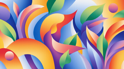 Leinwandbilder - Vibrant abstract design featuring colorful shapes and flowing forms