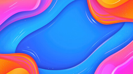 Leinwandbilder - Vibrant abstract background with flowing shapes in blue, pink, and orange hues. Perfect for creative designs and digital art