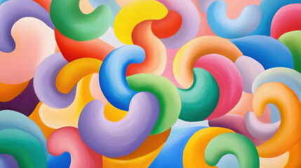Leinwandbilder - Colorful abstract swirls create vibrant and dynamic composition, evoking joy and creativity