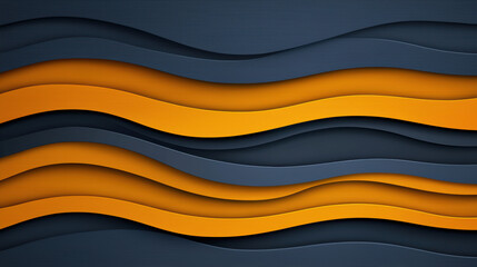 Leinwandbilder - Stylish abstract waves in orange and dark gray create modern design