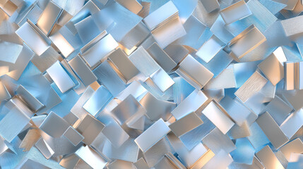 Leinwandbilder - Textured abstract background with metallic blue and silver rectangles