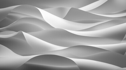 Aufkleber - Soft, flowing waves of white fabric create serene, abstract composition