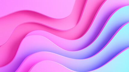 Poster - Soft pink and blue waves create smooth, flowing abstract background. Ideal for modern design projects