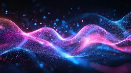 Poster - Dynamic colorful waves abstract background digital art vivid environment close-up view visual innovation