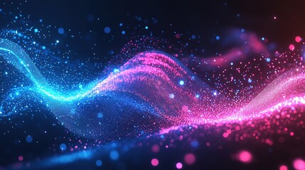 Poster - Vibrant light waves animation digital space abstract art futuristic environment close-up view visual spectacle